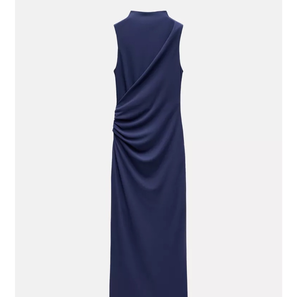Elegant Navy Blue Midi Dress